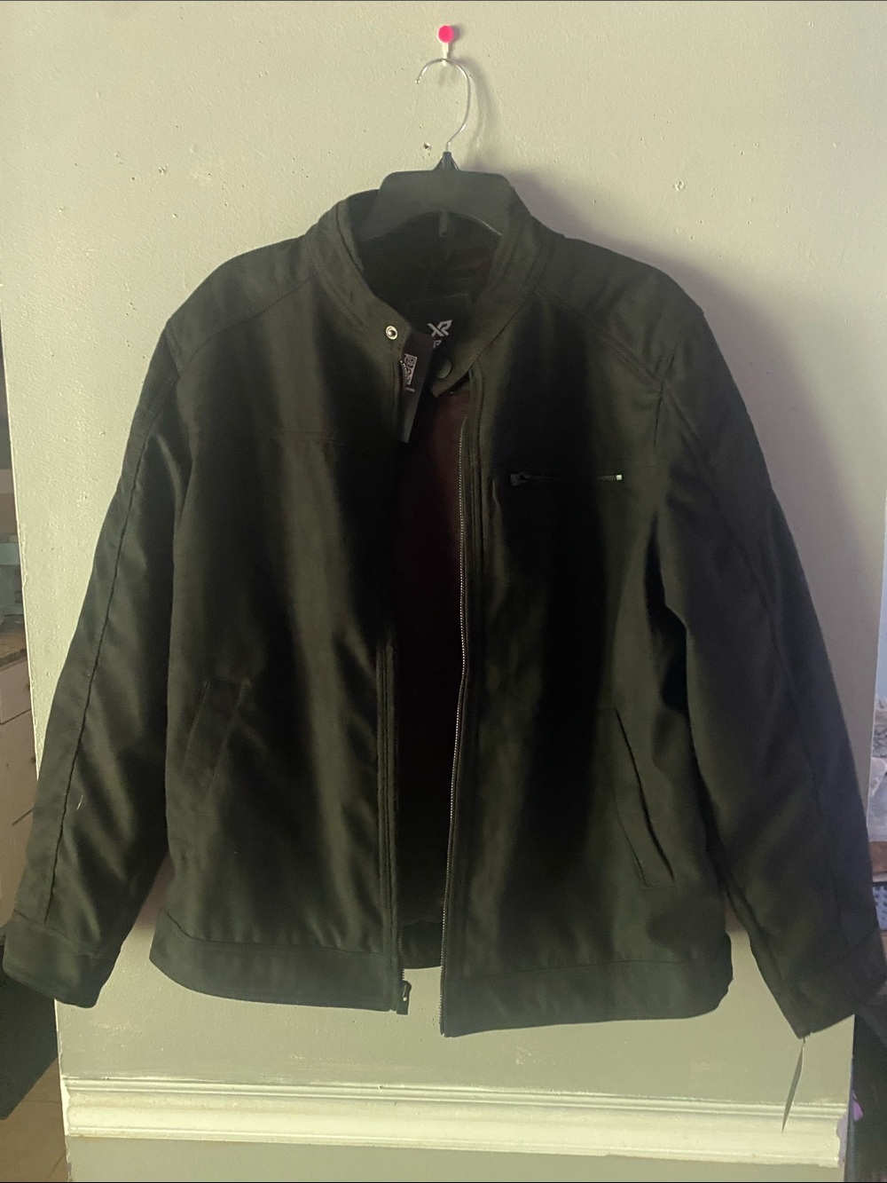 X-ray Men's Black Casual Zip-Front Jacket